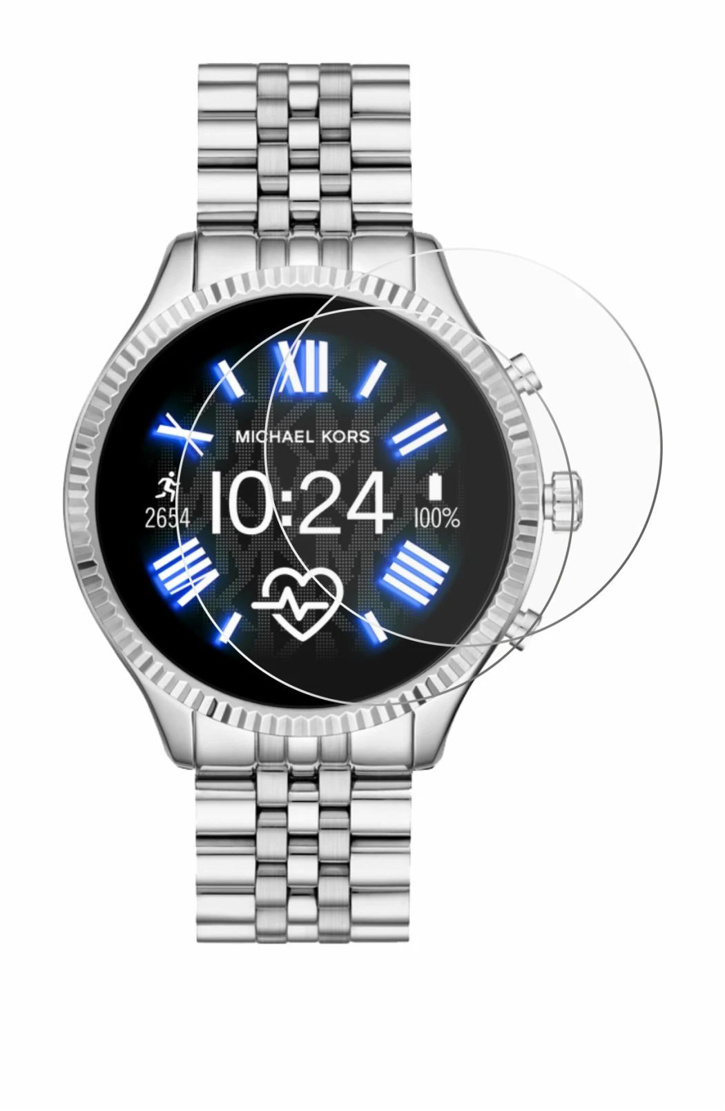 Immagine del dispositivo Michael Kors Access Lexington 2 con un'ampia varietà di protezioni per lo schermo.