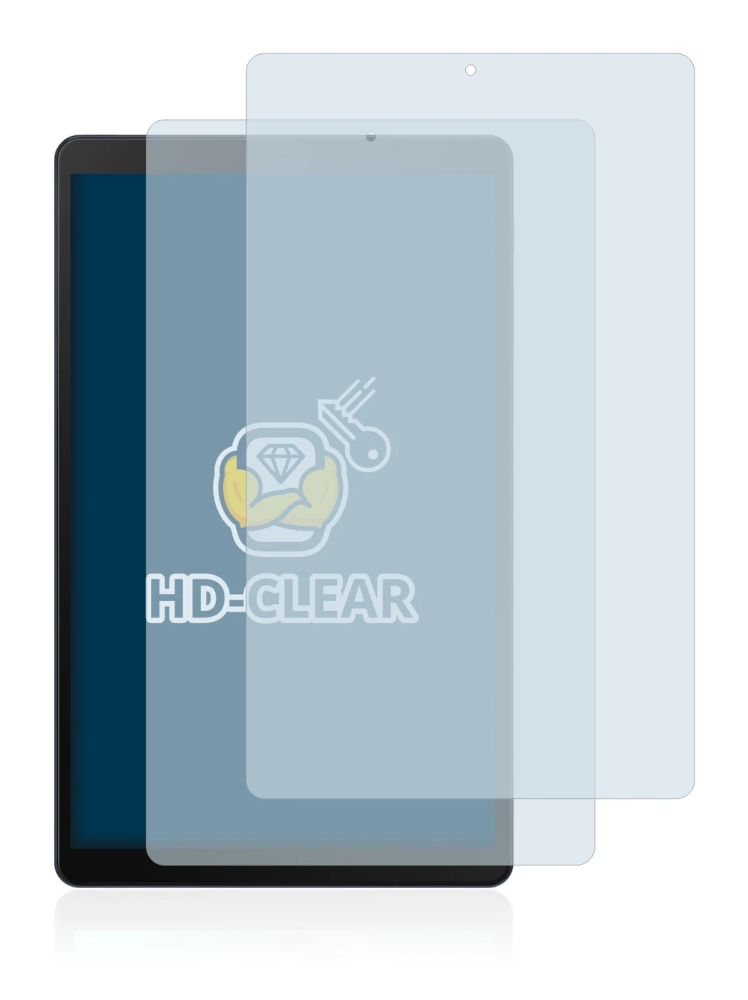 Immagine del dispositivo Samsung Galaxy Tab A 10.1 LTE 2019 con un'ampia varietà di protezioni per lo schermo.