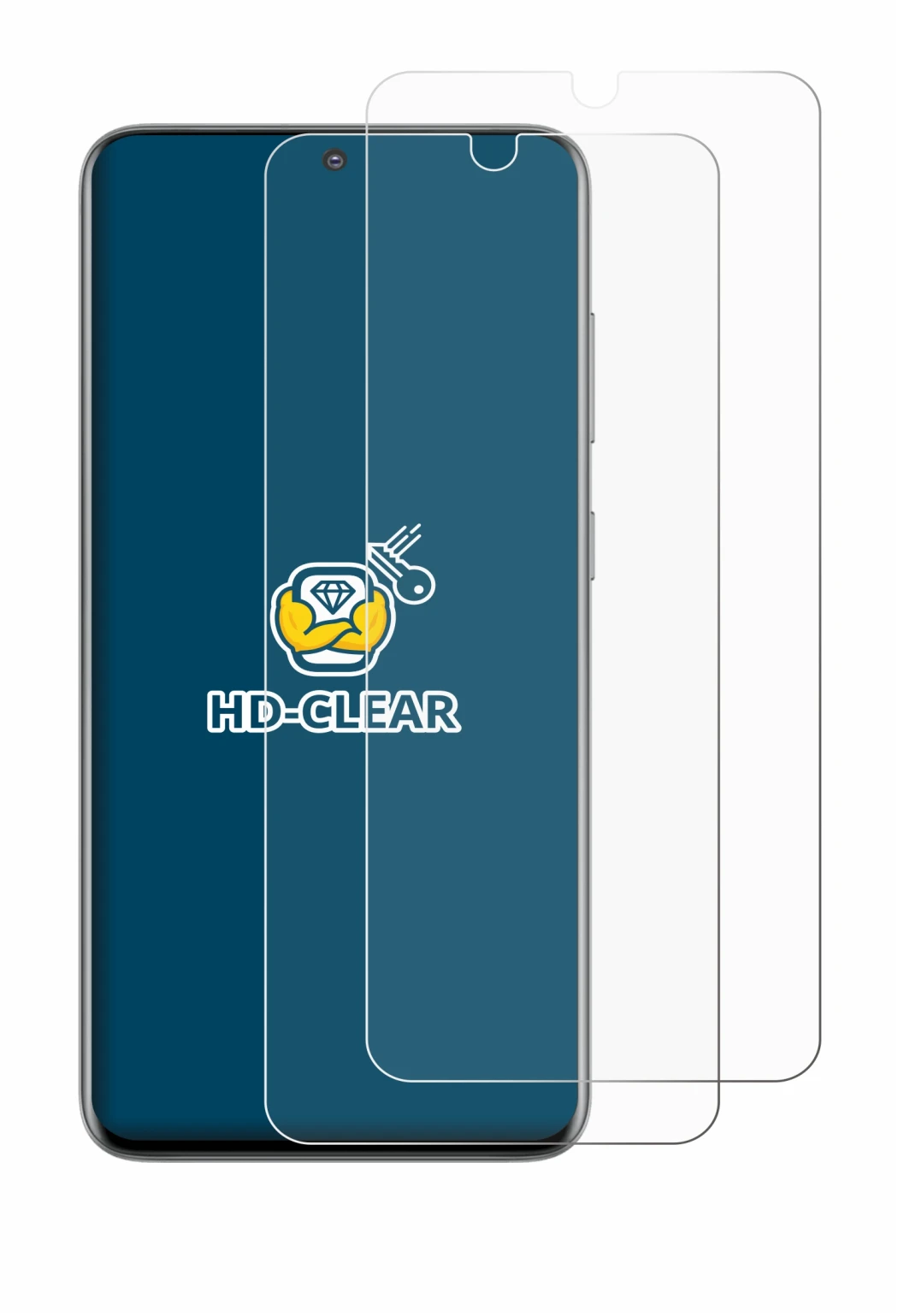 Immagine del dispositivo Samsung Galaxy S20 con un'ampia varietà di protezioni per lo schermo.