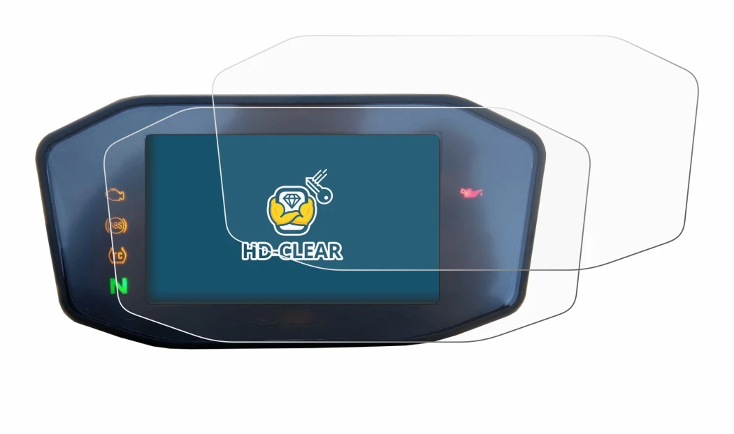 Immagine del dispositivo KTM 890 Duke R 2020 TFT Screen con un'ampia varietà di protezioni per lo schermo.