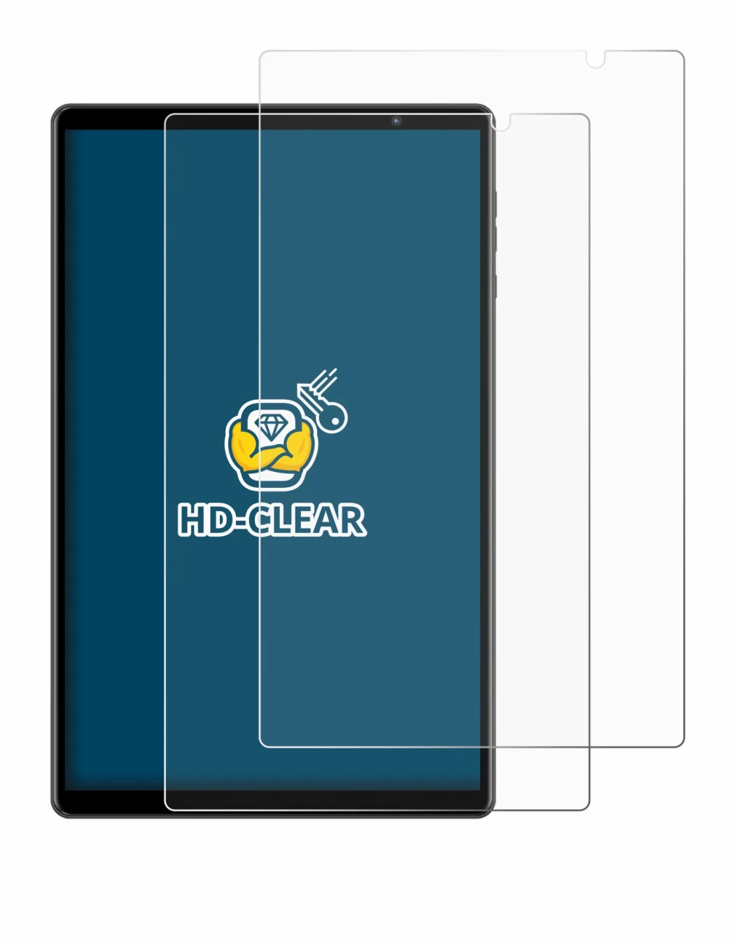 Immagine del dispositivo Teclast P10S con un'ampia varietà di protezioni per lo schermo.