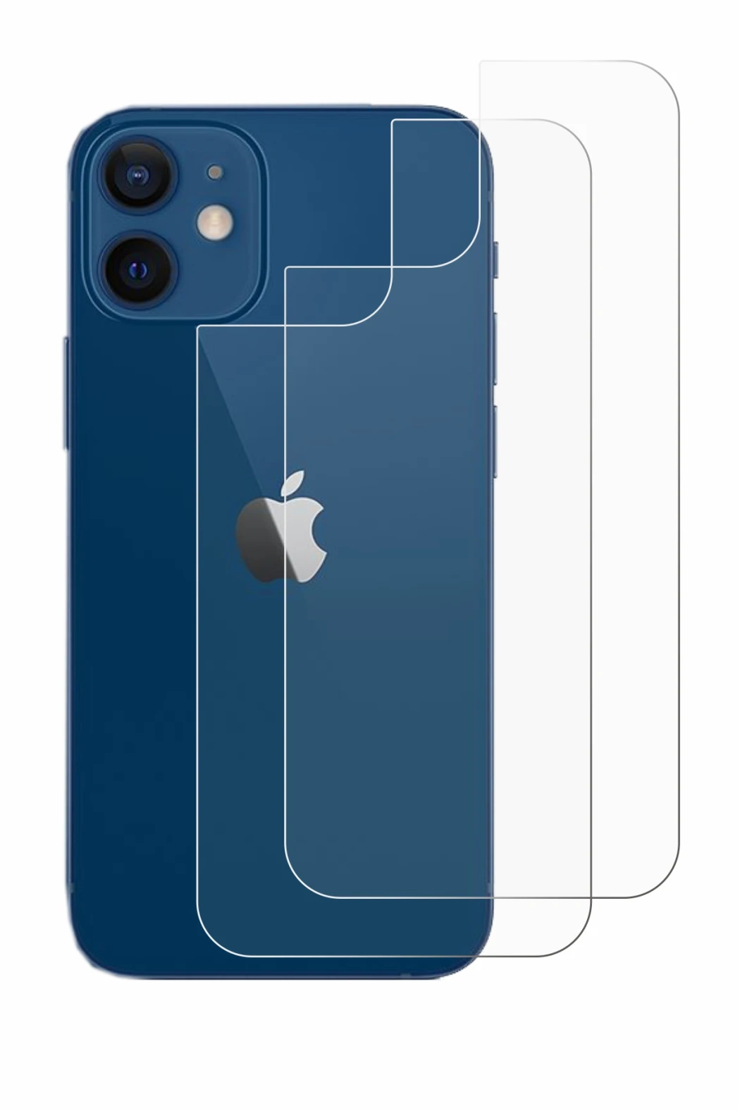 Immagine del dispositivo Apple iPhone 12 (Posteriore) con un'ampia varietà di protezioni per lo schermo.