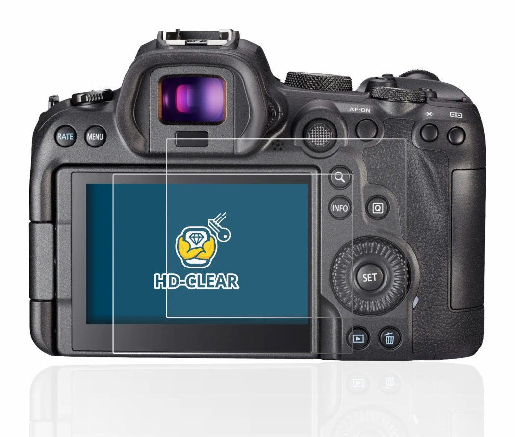 Immagine del dispositivo Canon EOS R6 con un'ampia varietà di protezioni per lo schermo.
