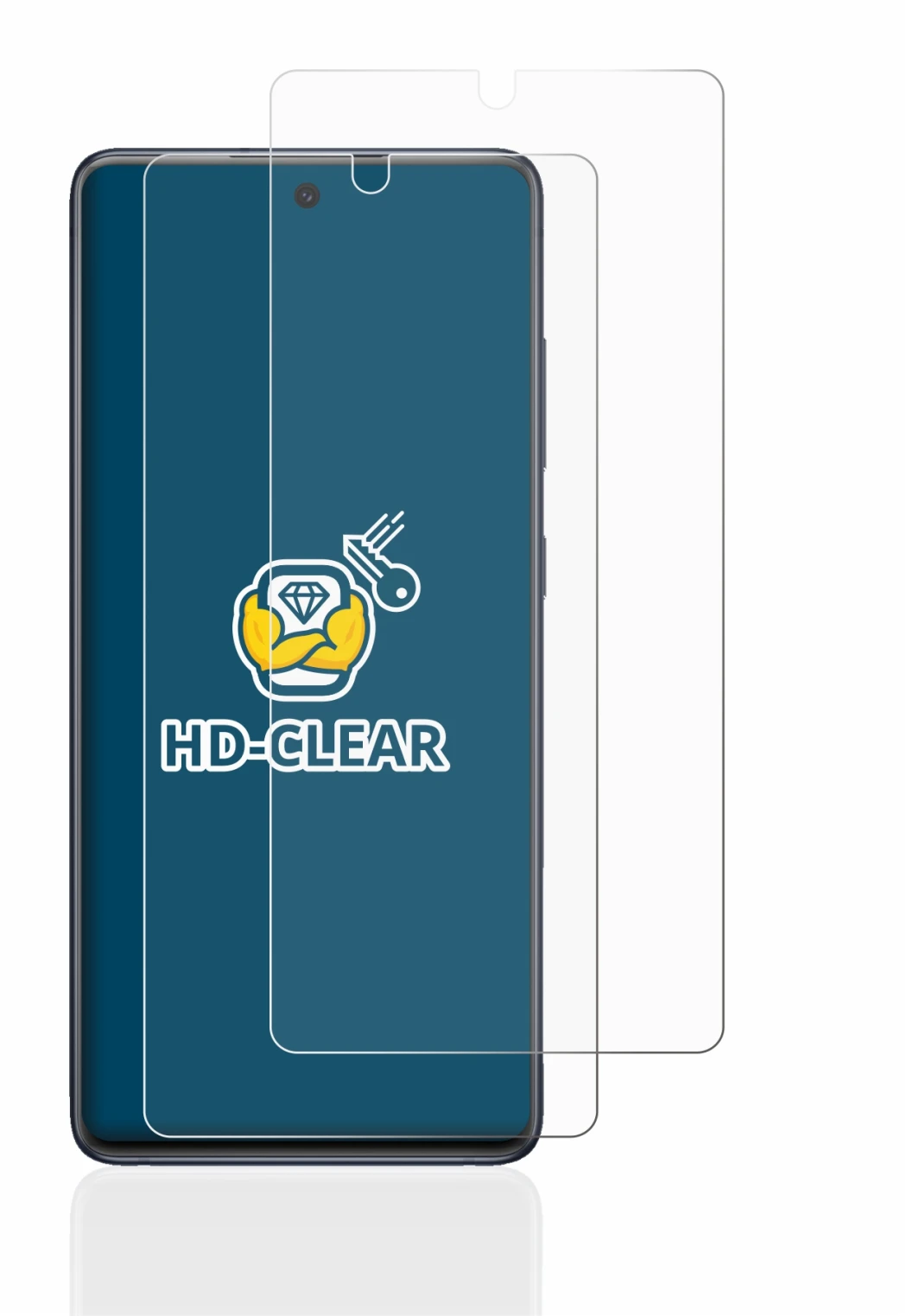 Immagine del dispositivo Samsung Galaxy S20 FE con un'ampia varietà di protezioni per lo schermo.