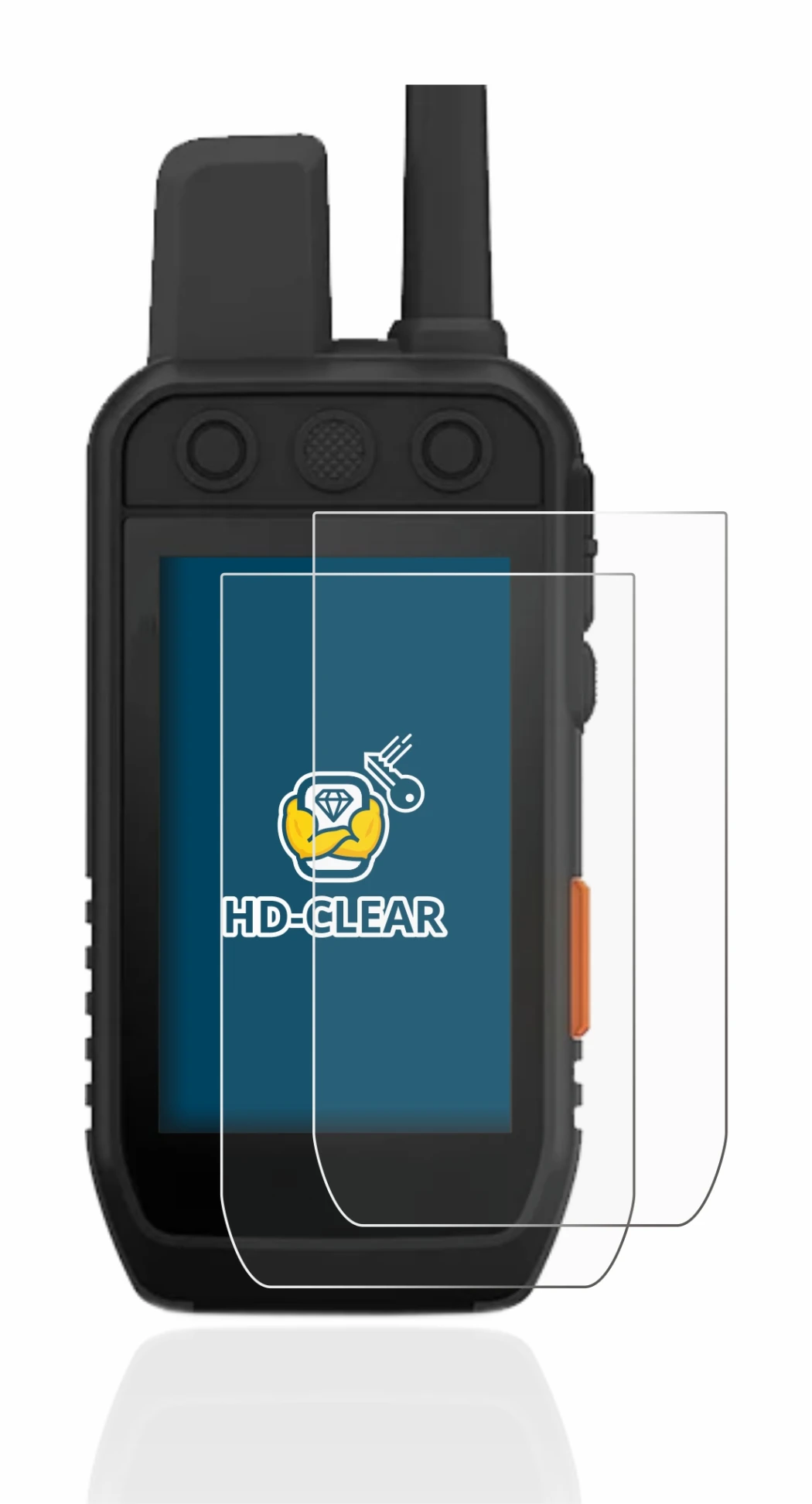 Immagine del dispositivo Garmin Alpha 200 K con un'ampia varietà di protezioni per lo schermo.