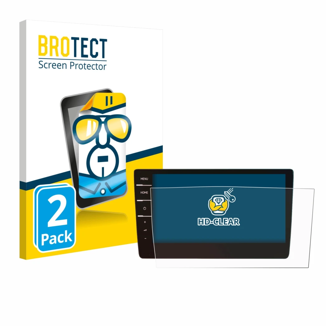 Parte frontale di una confezione del prodotto con il logo del marchio BROTECT. Accanto è raffigurato il dispositivo Volkswagen