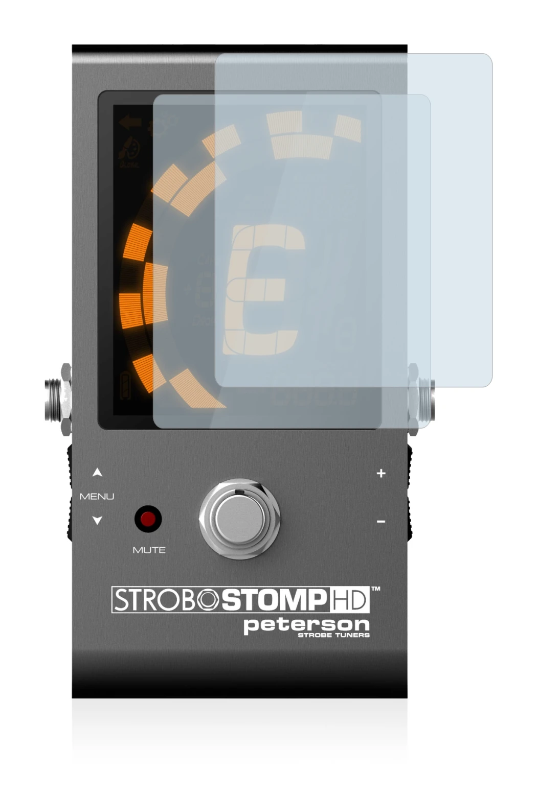 Immagine del dispositivo Peterson Strobostomp HD con un'ampia varietà di protezioni per lo schermo.