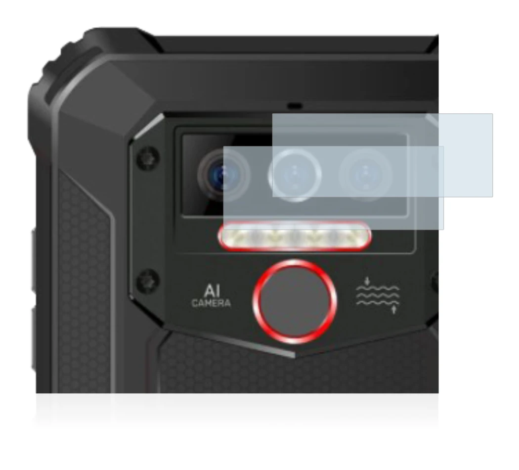 Immagine del dispositivo Oukitel WP5 Pro (SOLO Fotocamera) con un'ampia varietà di protezioni per lo schermo.