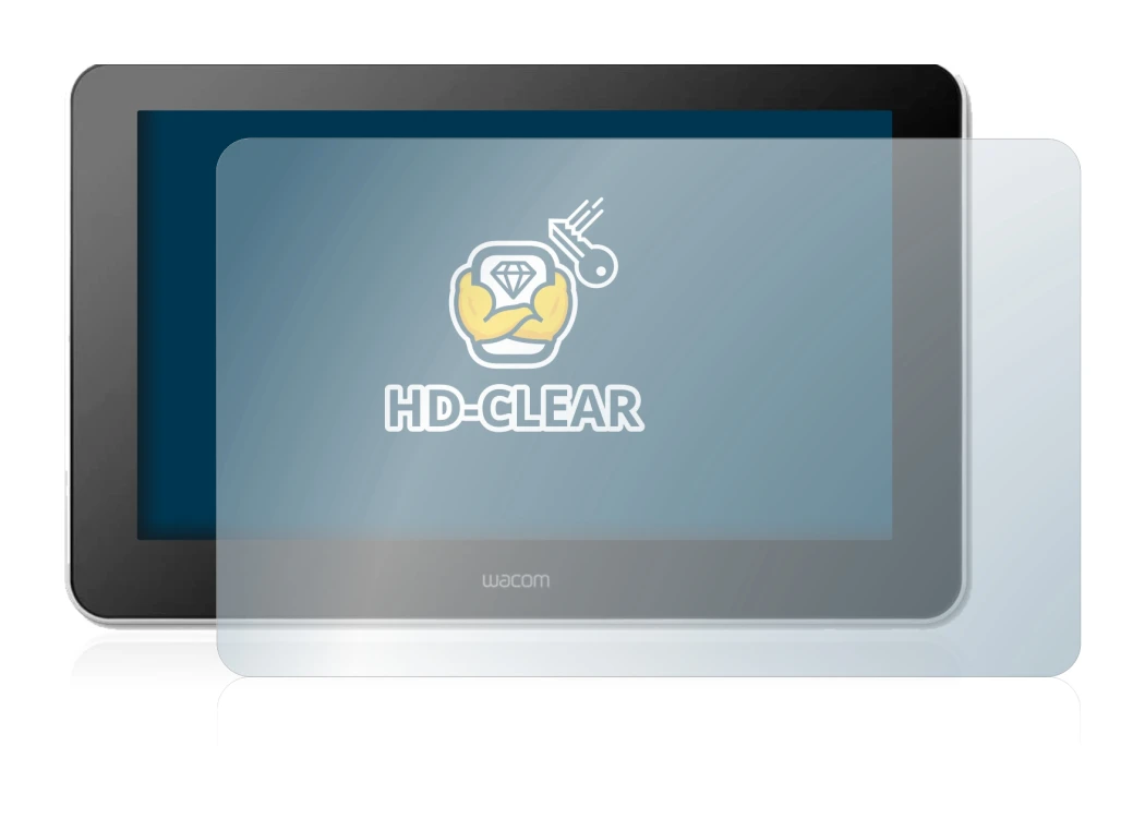 Immagine del dispositivo Wacom One Creative Pen Display con un'ampia varietà di protezioni per lo schermo.