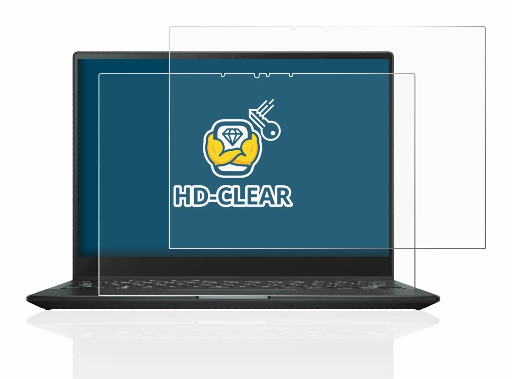 Immagine del dispositivo ASUS Rog Flow X13 2022 con un'ampia varietà di protezioni per lo schermo.