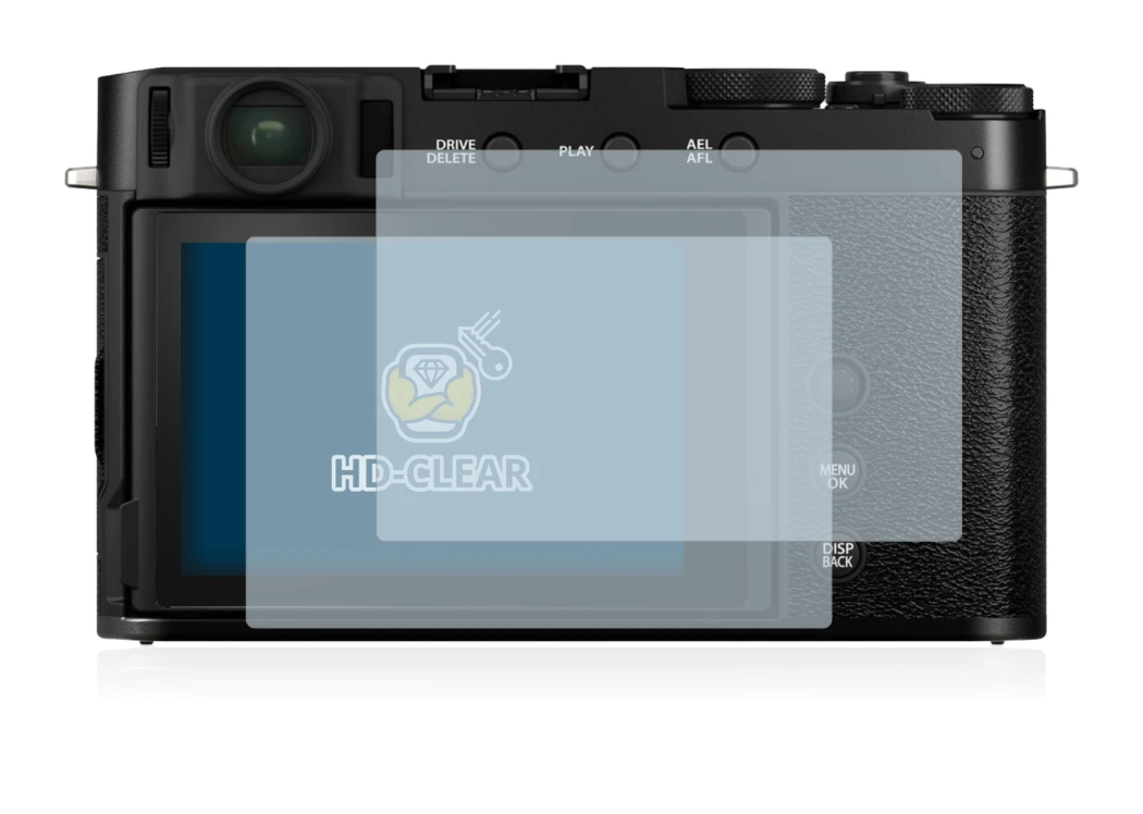 Immagine del dispositivo Fujifilm X-E4 con un'ampia varietà di protezioni per lo schermo.