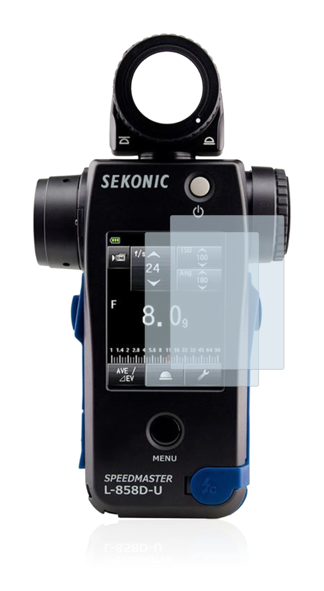 Immagine del dispositivo Sekonic L858D con un'ampia varietà di protezioni per lo schermo.