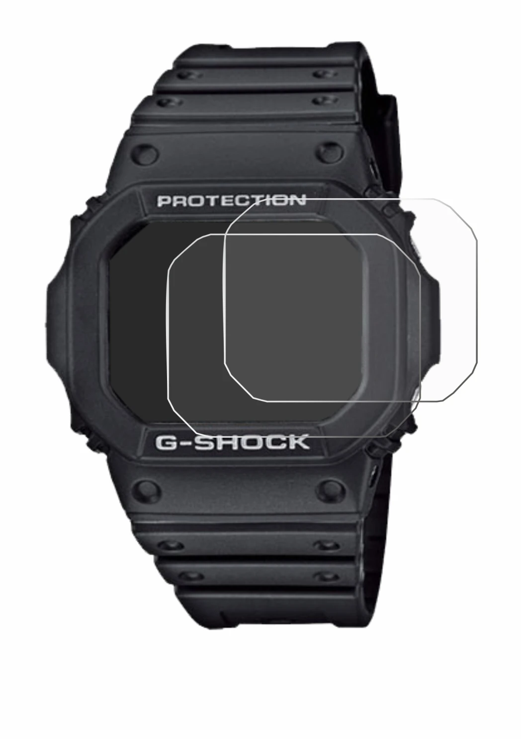 Immagine del dispositivo Casio G-Shock GW-M5610-1ER con un'ampia varietà di protezioni per lo schermo.