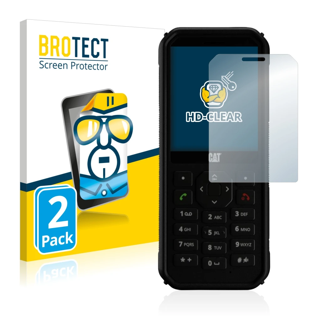 Parte frontale di una confezione del prodotto con il logo del marchio BROTECT. Accanto è raffigurato il dispositivo Caterpilla