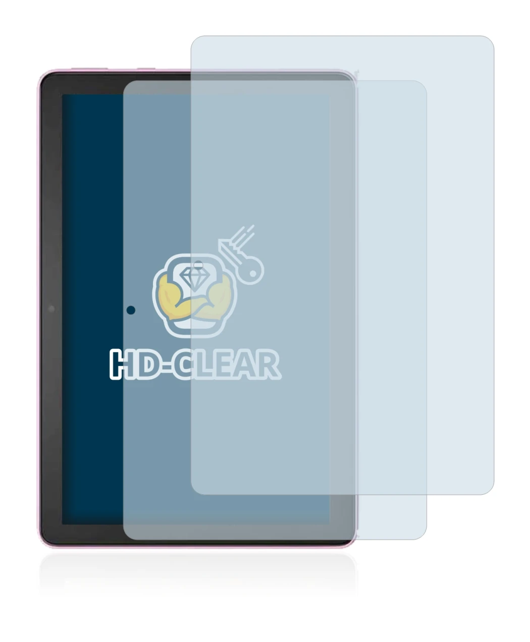 Immagine del dispositivo Amazon Fire HD 10 Plus 2021 (11a Gen.) con un'ampia varietà di protezioni per lo schermo.