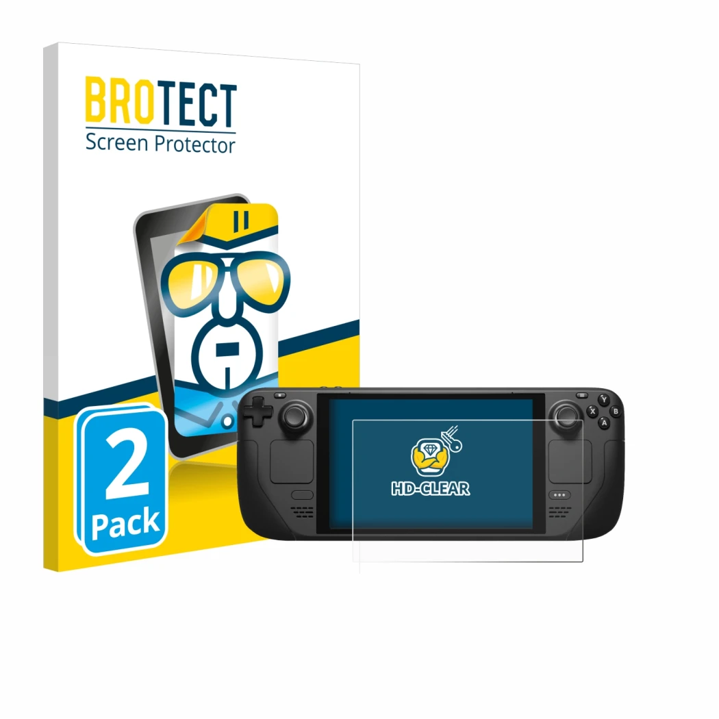 Parte frontale di una confezione del prodotto con il logo del marchio BROTECT. Accanto è raffigurato il dispositivo Valve Stea