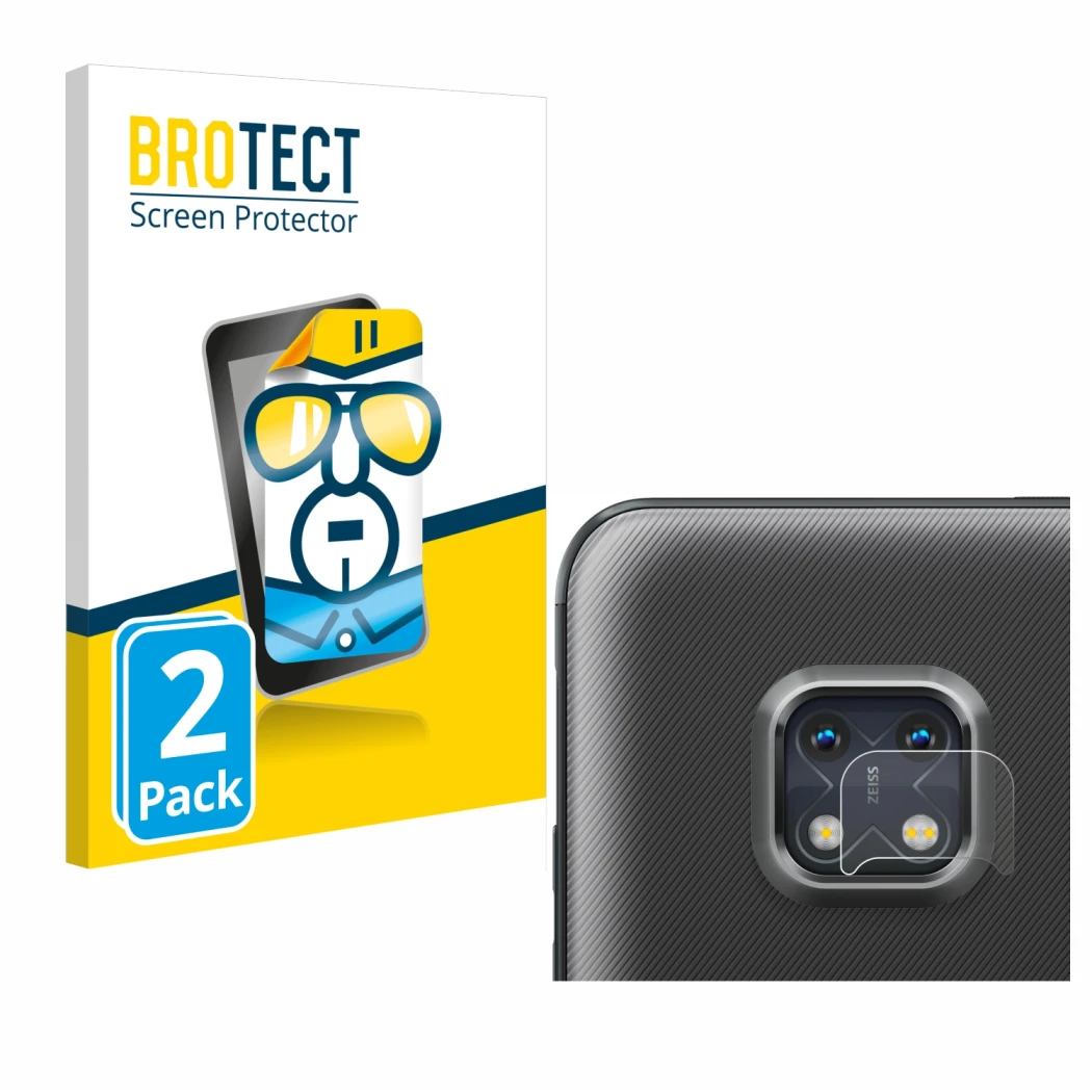 Parte frontale di una confezione del prodotto con il logo del marchio BROTECT. Accanto è raffigurato il dispositivo Nokia XR20