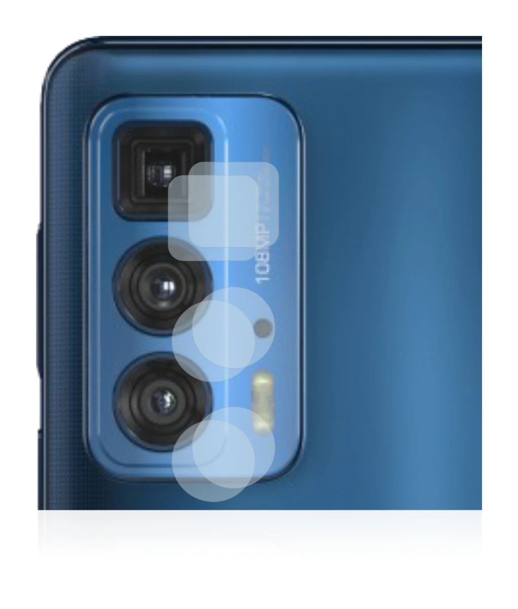 Immagine del dispositivo Motorola Edge 20 Pro (SOLO Fotocamera) con un'ampia varietà di protezioni per lo schermo.