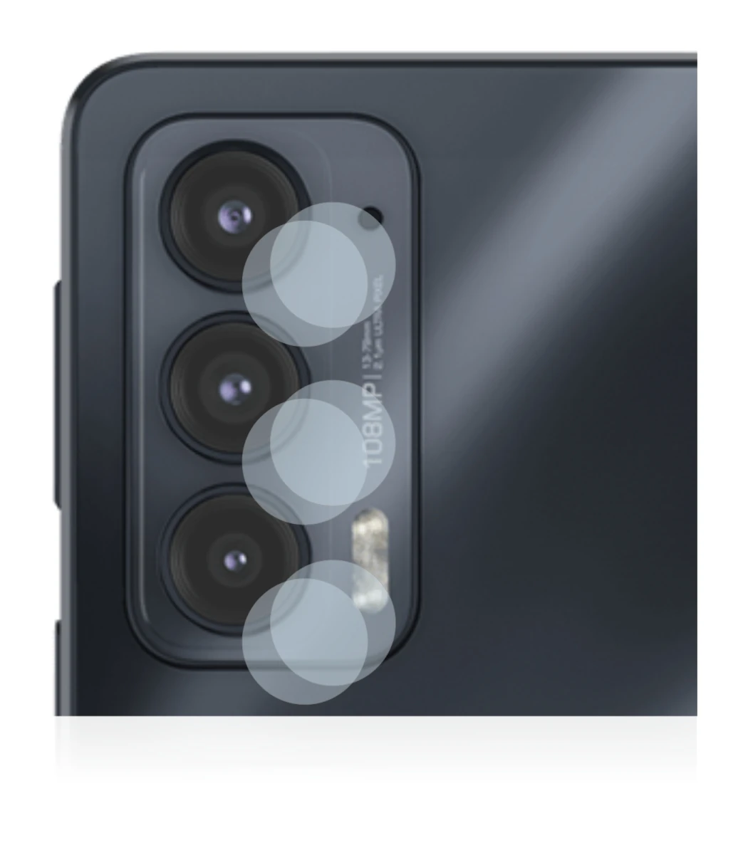 Immagine del dispositivo Motorola Edge 20 (SOLO Fotocamera) con un'ampia varietà di protezioni per lo schermo.