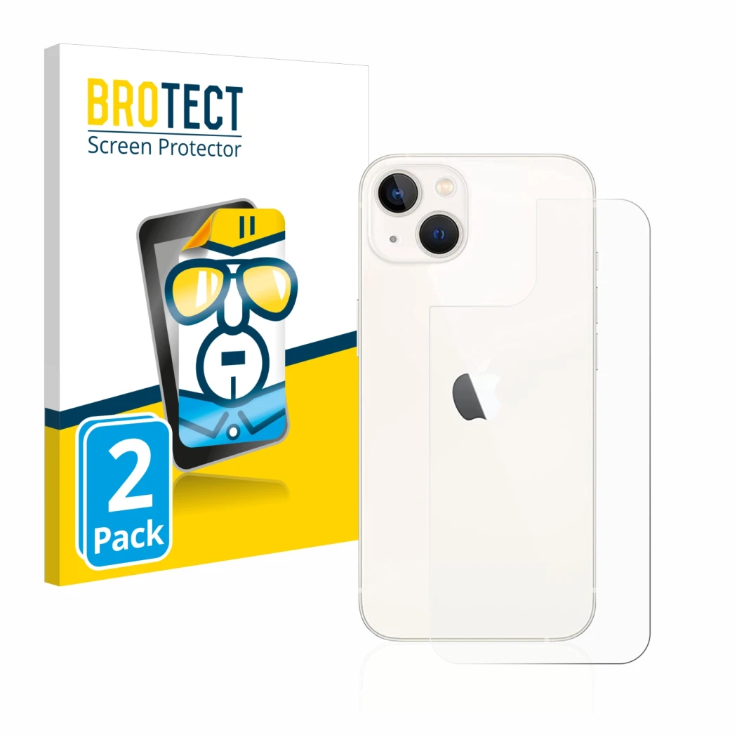 Parte frontale di una confezione del prodotto con il logo del marchio BROTECT. Accanto è raffigurato il dispositivo Apple iPho