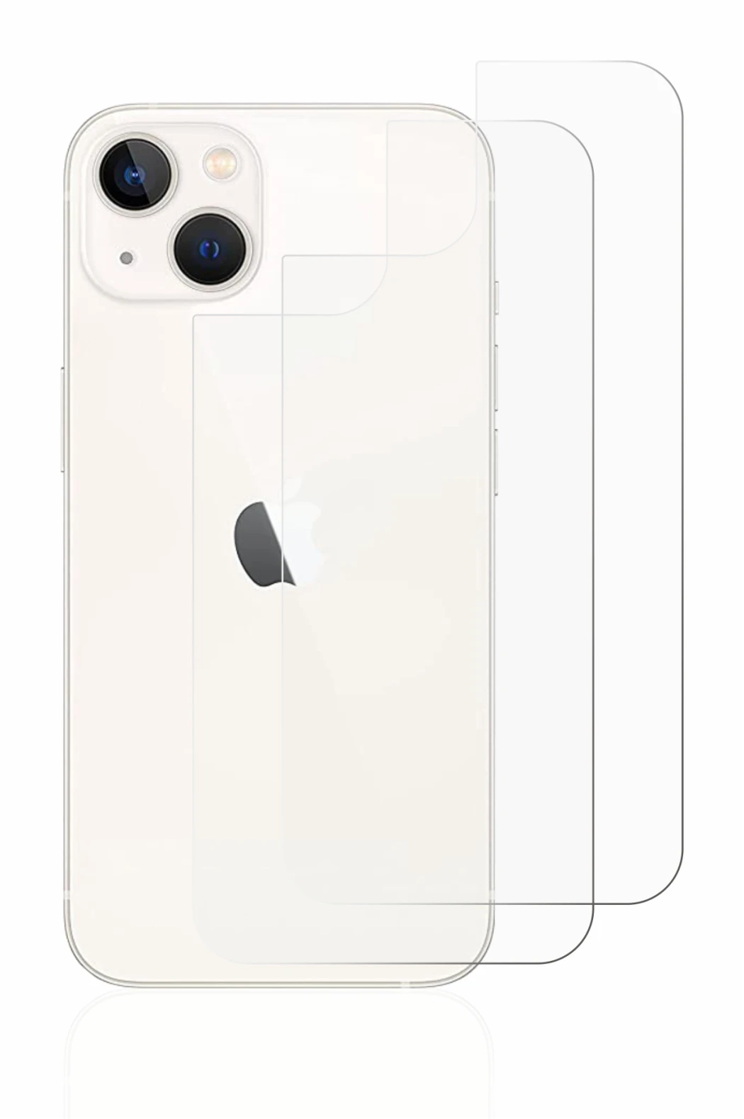 Immagine del dispositivo Apple iPhone 13 (Posteriore) con un'ampia varietà di protezioni per lo schermo.