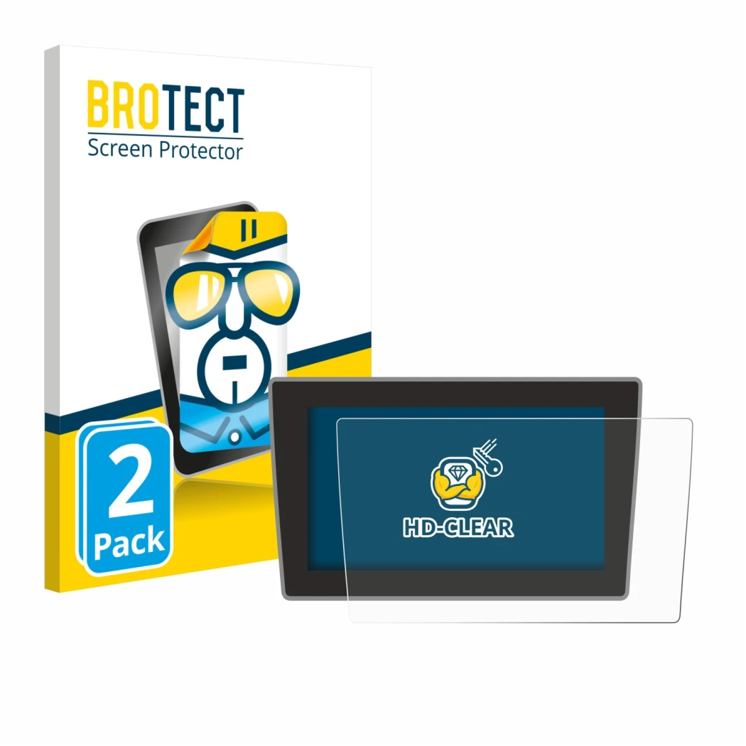 Parte frontale di una confezione del prodotto con il logo del marchio BROTECT. Accanto è raffigurato il dispositivo Volkswagen