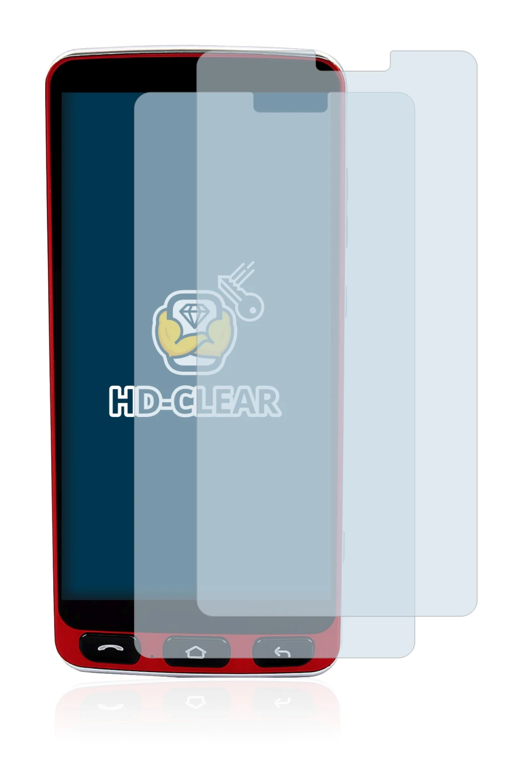 Immagine del dispositivo Olympia Neo Smartphone con un'ampia varietà di protezioni per lo schermo.