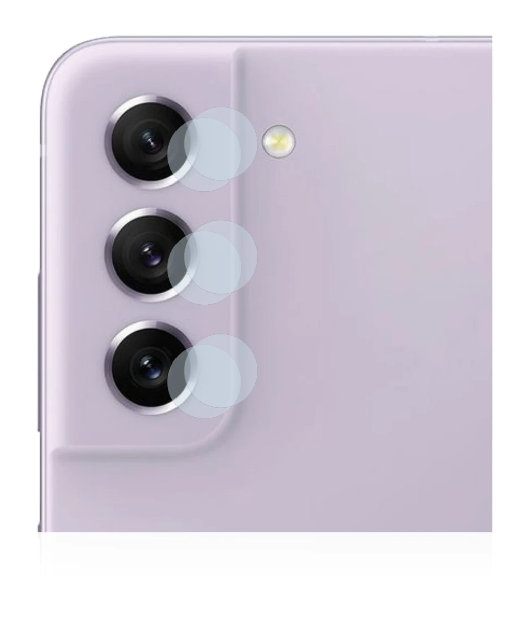 Immagine del dispositivo Samsung Galaxy S21 FE 5G (SOLO Fotocamera) con un'ampia varietà di protezioni per lo schermo.