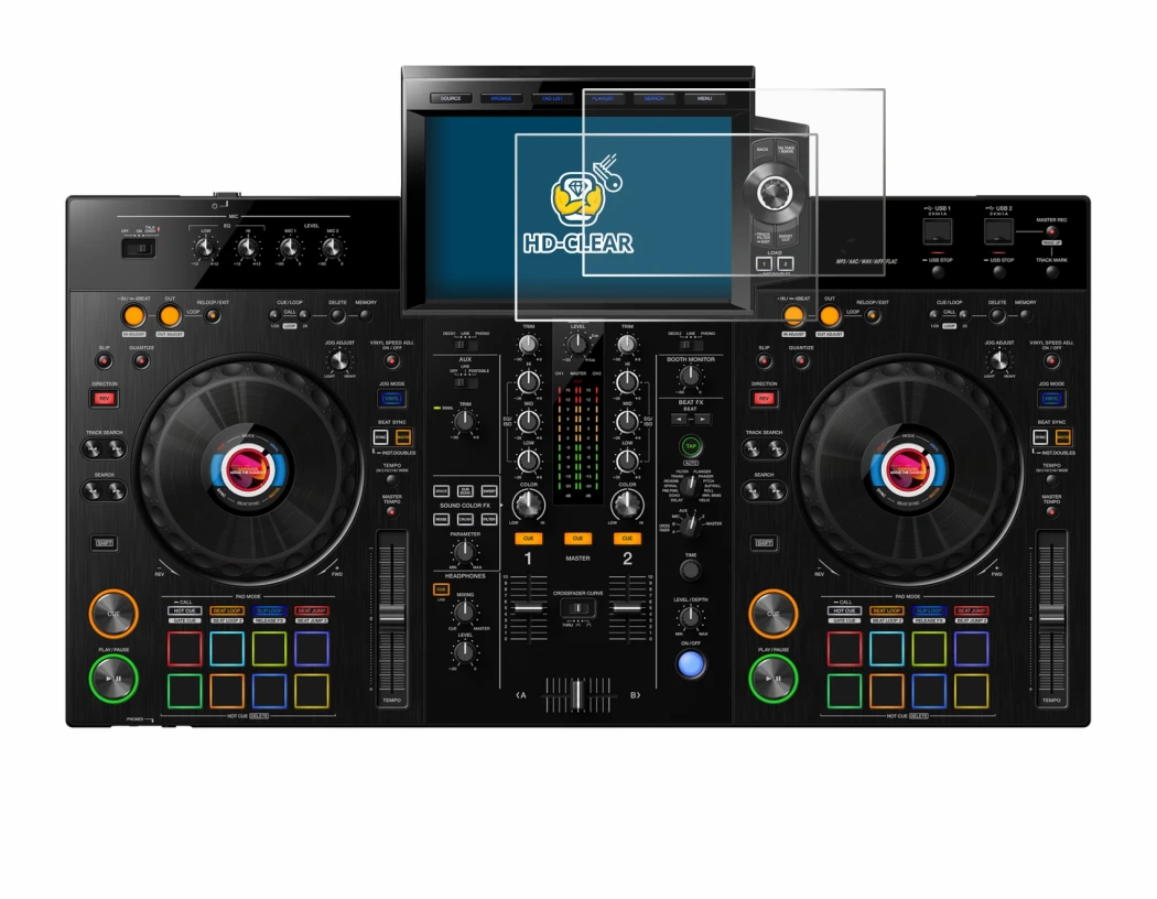 Immagine del dispositivo Pioneer XDJ-RX3 con un'ampia varietà di protezioni per lo schermo.