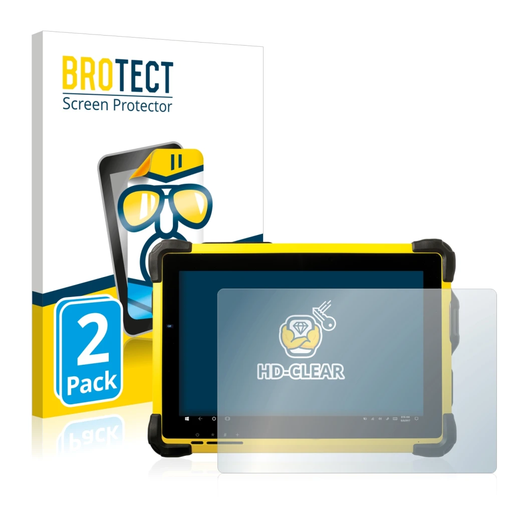 Parte frontale di una confezione del prodotto con il logo del marchio BROTECT. Accanto è raffigurato il dispositivo Trimble T1