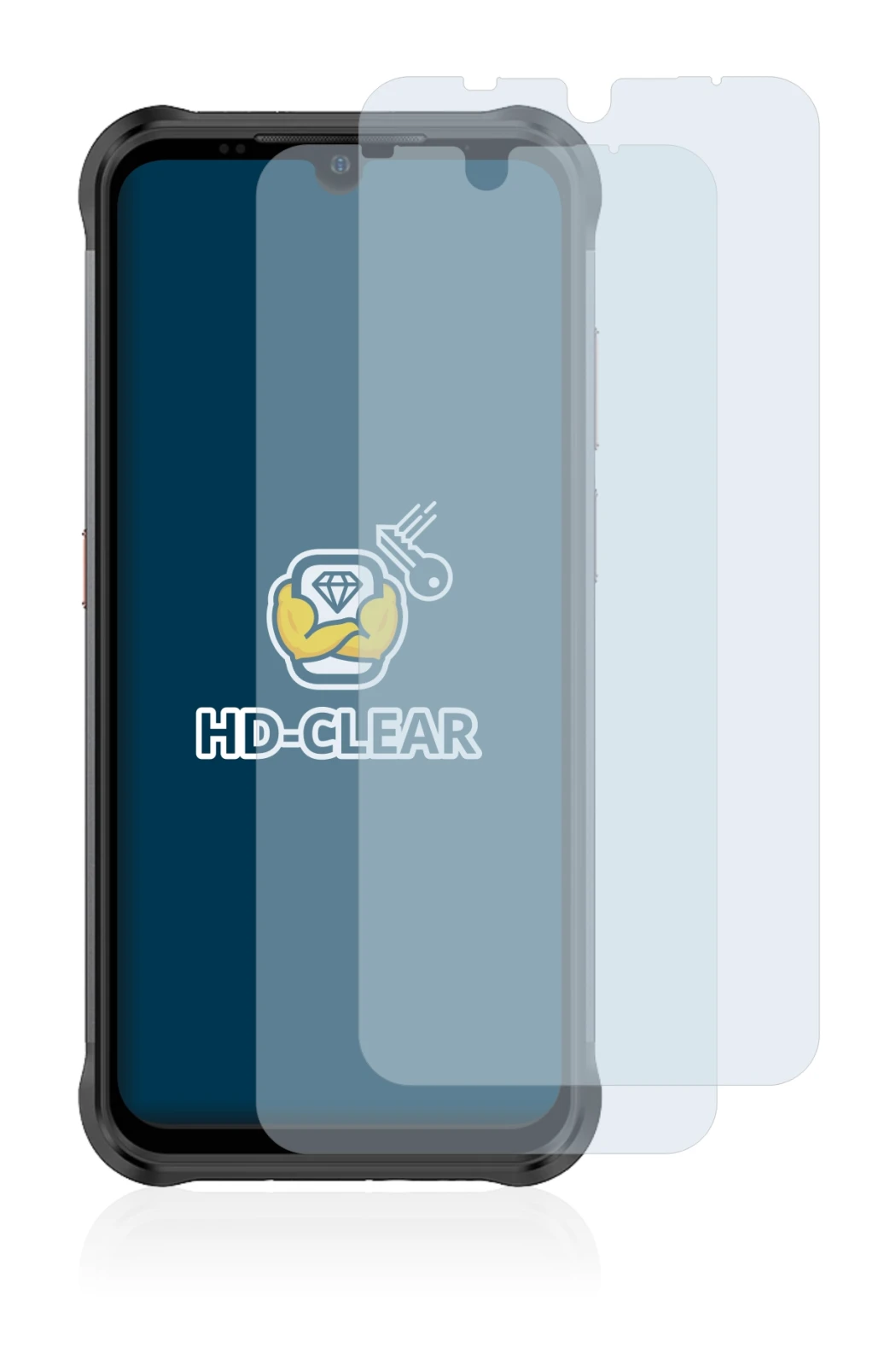 Immagine del dispositivo Ulefone Power Armor 14 Pro con un'ampia varietà di protezioni per lo schermo.
