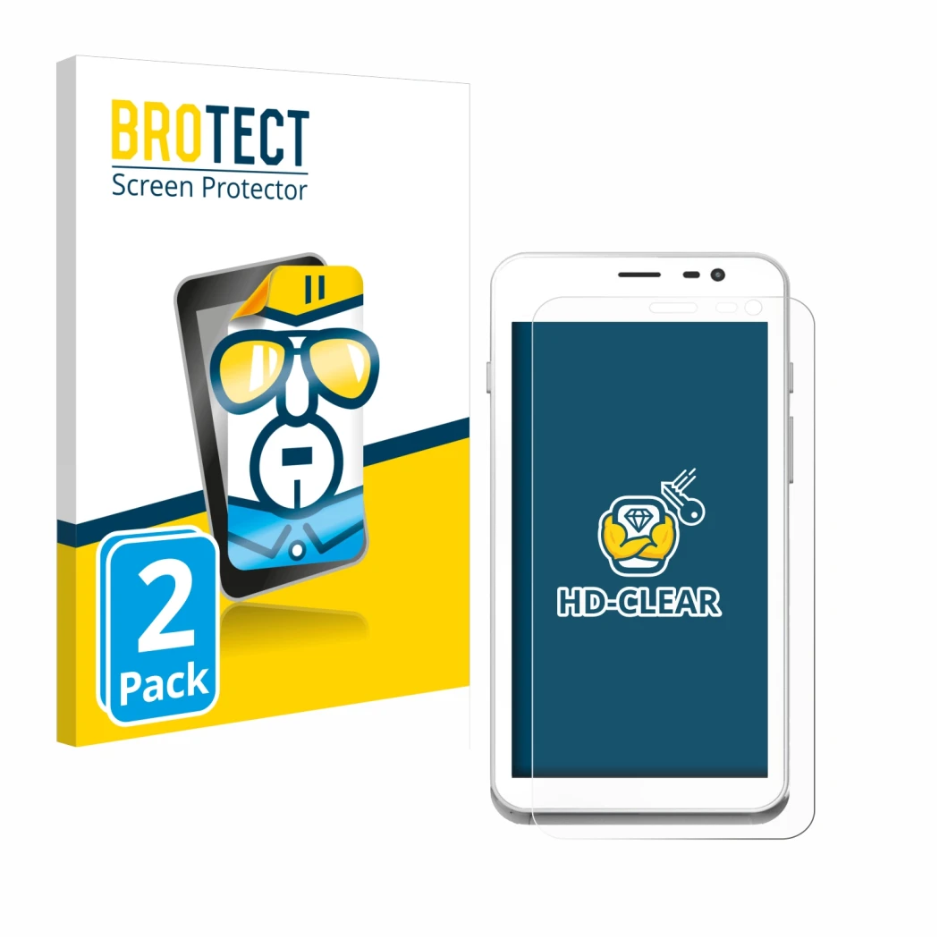 Parte frontale di una confezione del prodotto con il logo del marchio BROTECT. Accanto è raffigurato il dispositivo Pax A77 co