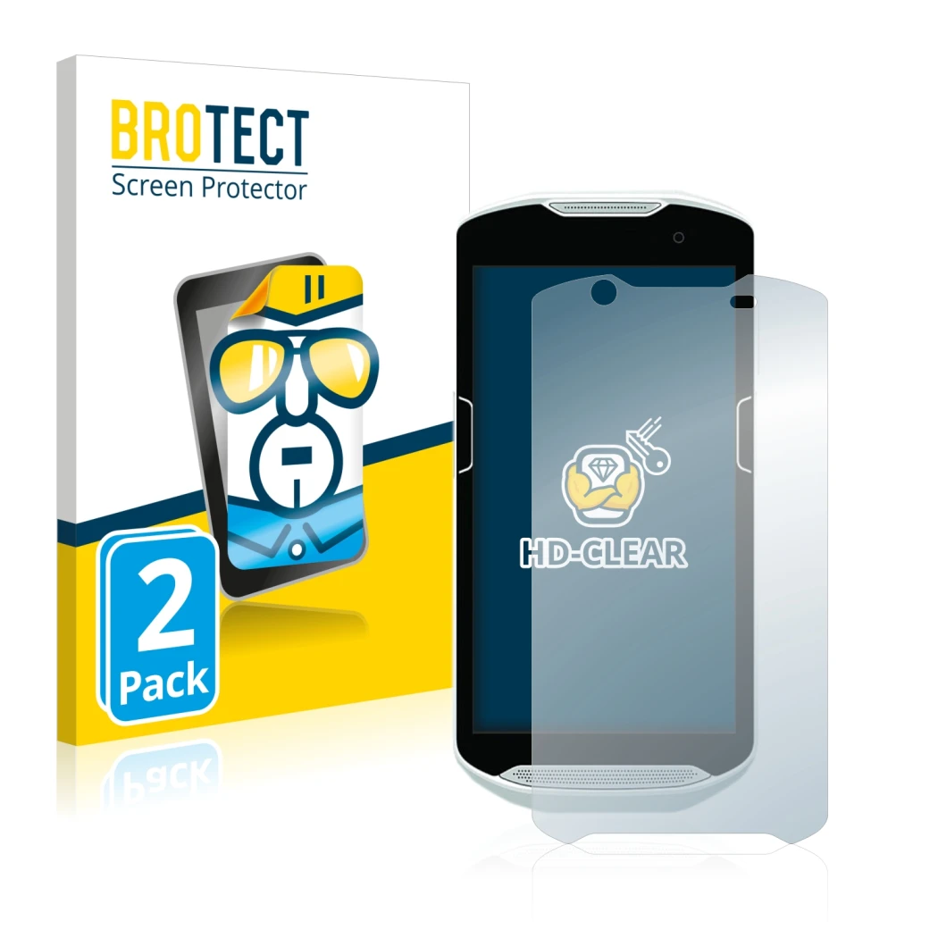 Parte frontale di una confezione del prodotto con il logo del marchio BROTECT. Accanto è raffigurato il dispositivo Zebra TC52