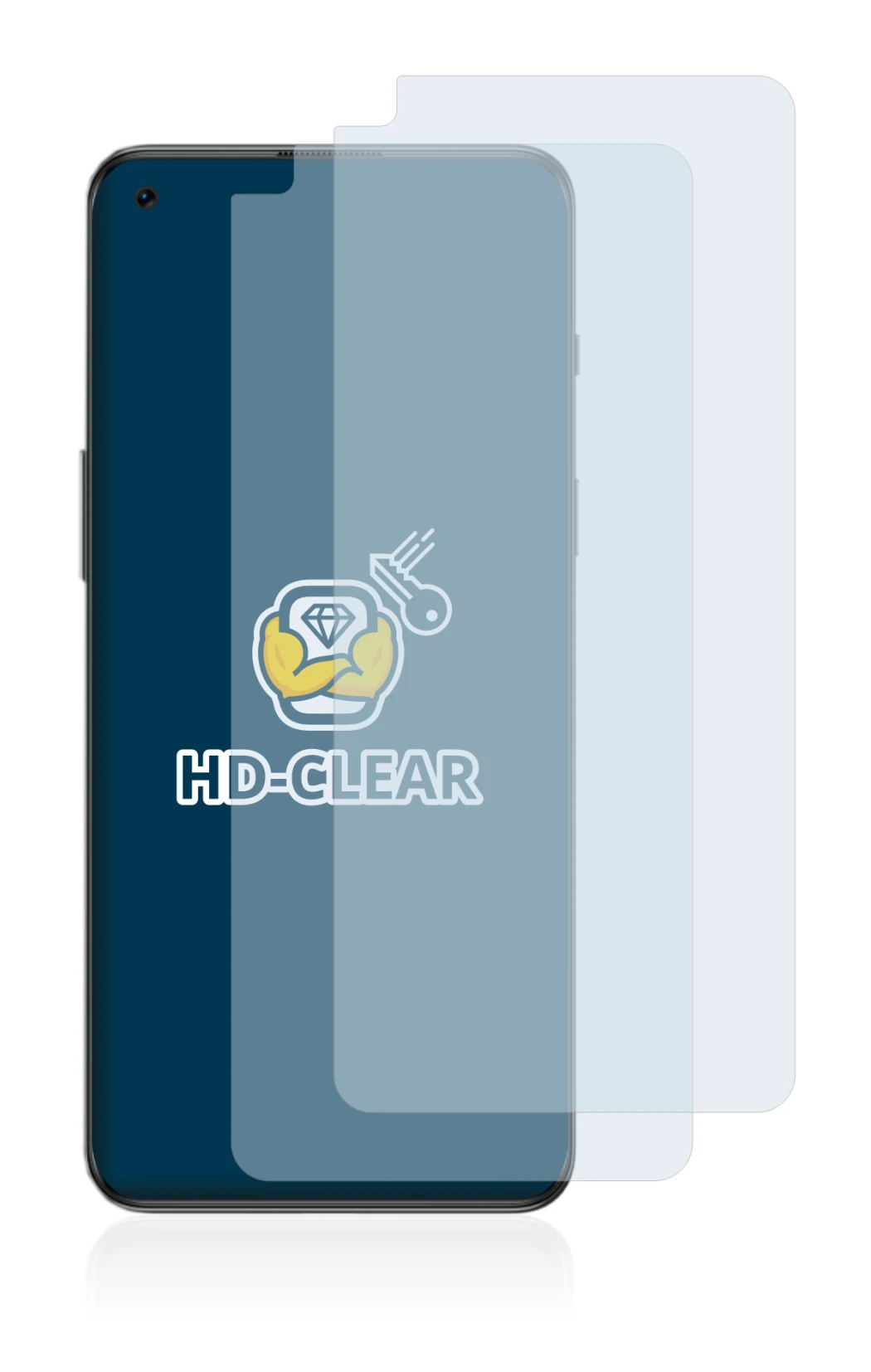 Immagine del dispositivo OnePlus Nord 2T 5G con un'ampia varietà di protezioni per lo schermo.