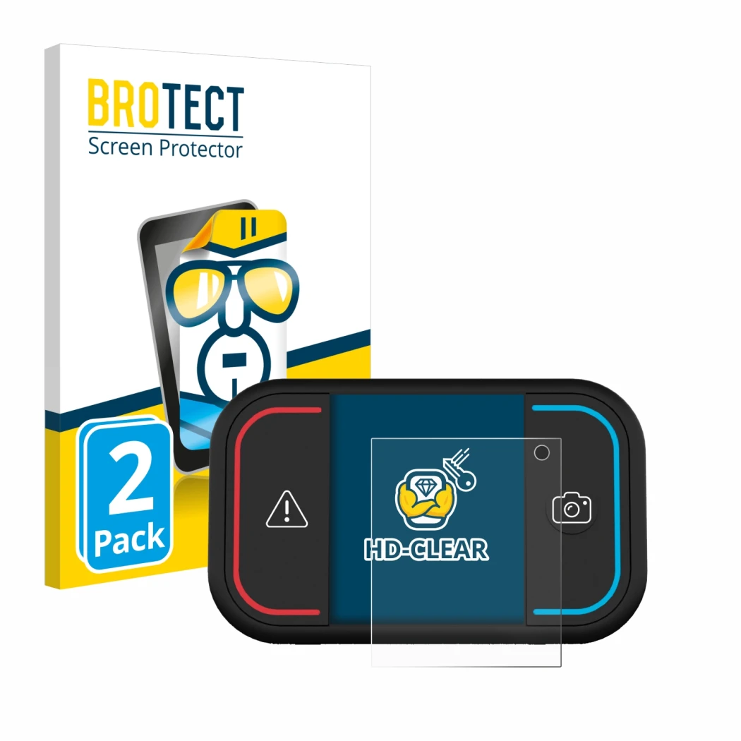 Parte frontale di una confezione del prodotto con il logo del marchio BROTECT. Accanto è raffigurato il dispositivo Saphe Driv