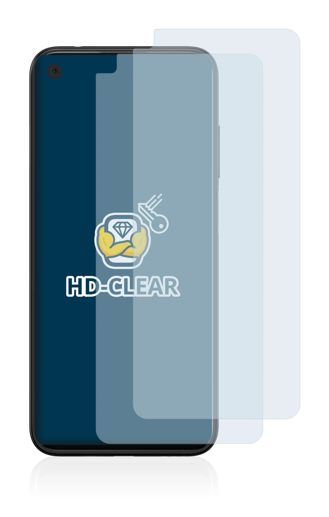 Immagine del dispositivo HTC Desire 22 Pro con un'ampia varietà di protezioni per lo schermo.