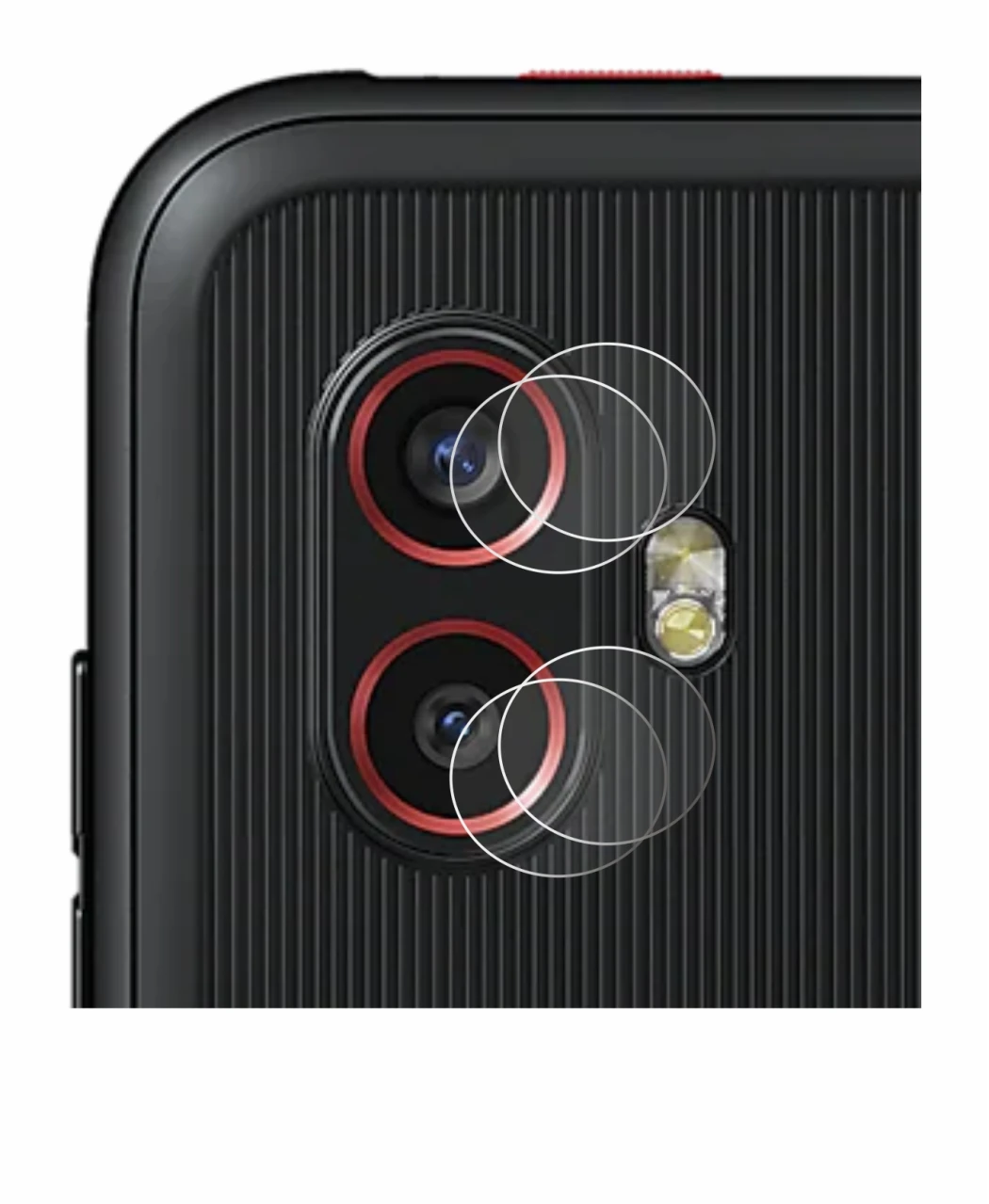 Immagine del dispositivo Samsung Galaxy Xcover 6 Pro (SOLO Fotocamera) con un'ampia varietà di protezioni per lo schermo.