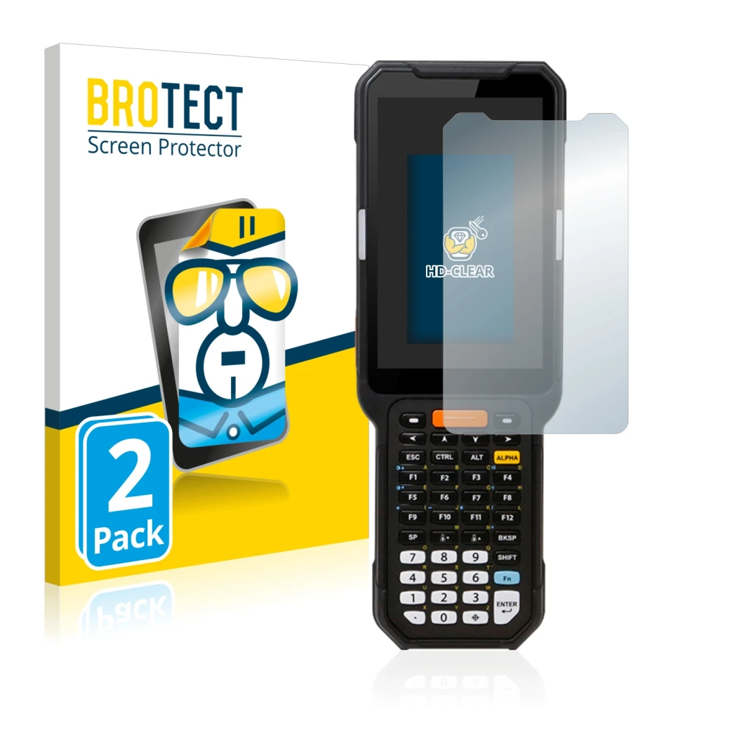 Parte frontale di una confezione del prodotto con il logo del marchio BROTECT. Accanto è raffigurato il dispositivo Point Mobi