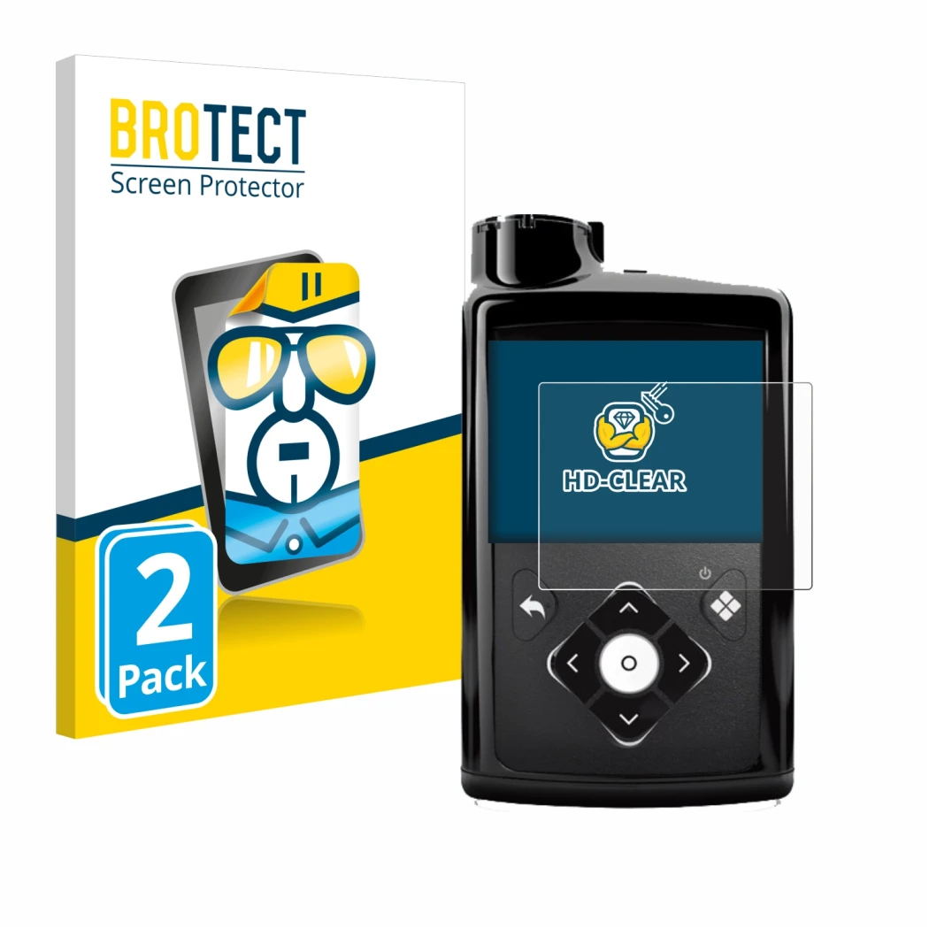 Parte frontale di una confezione del prodotto con il logo del marchio BROTECT. Accanto è raffigurato il dispositivo Medtronic 