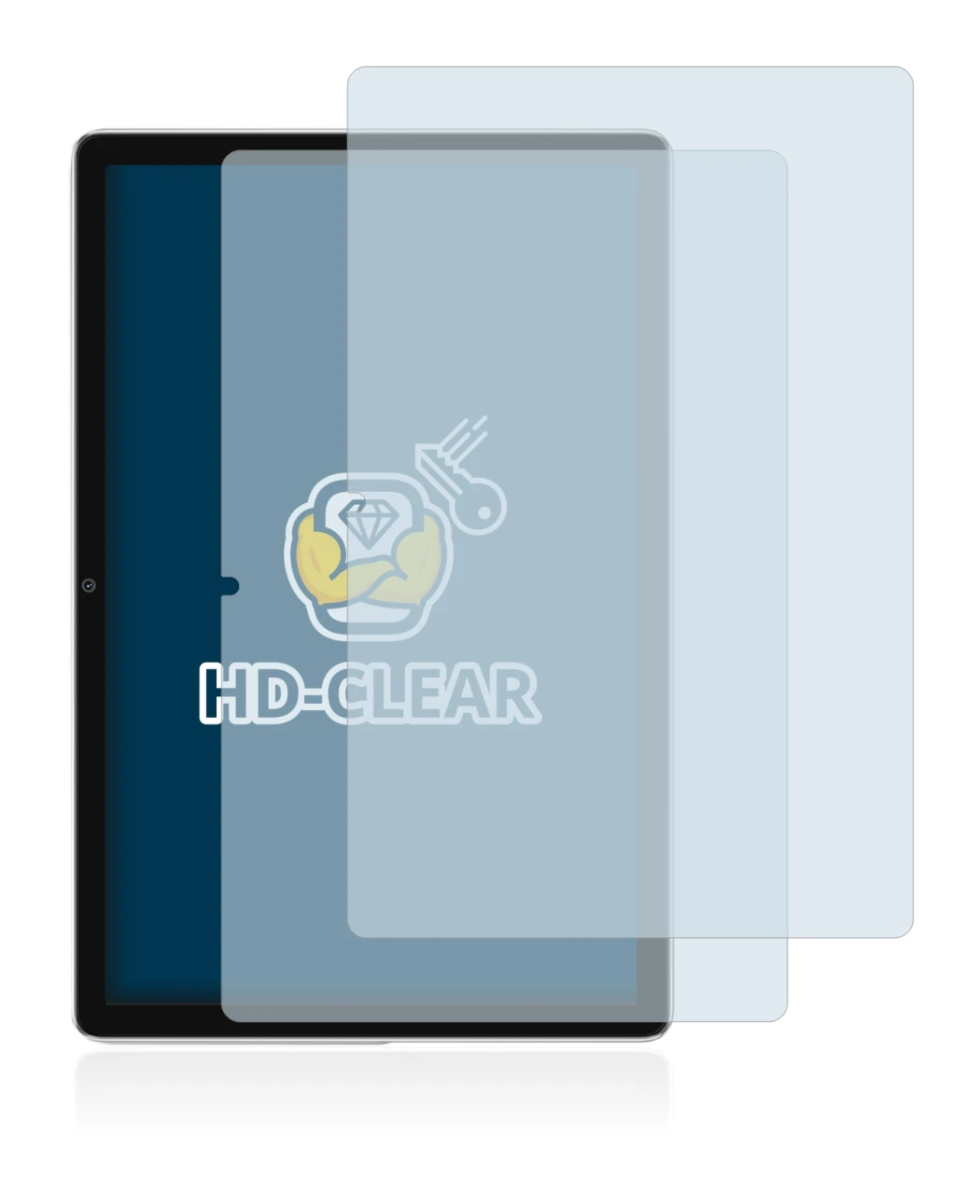 Immagine del dispositivo Blackview Tab 13 con un'ampia varietà di protezioni per lo schermo.