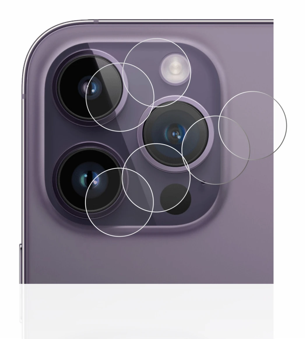 Immagine del dispositivo Apple iPhone 14 Pro (SOLO Fotocamera) con un'ampia varietà di protezioni per lo schermo.