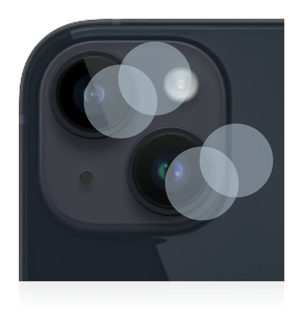 Immagine del dispositivo Apple iPhone 14 Plus (SOLO Fotocamera) con un'ampia varietà di protezioni per lo schermo.