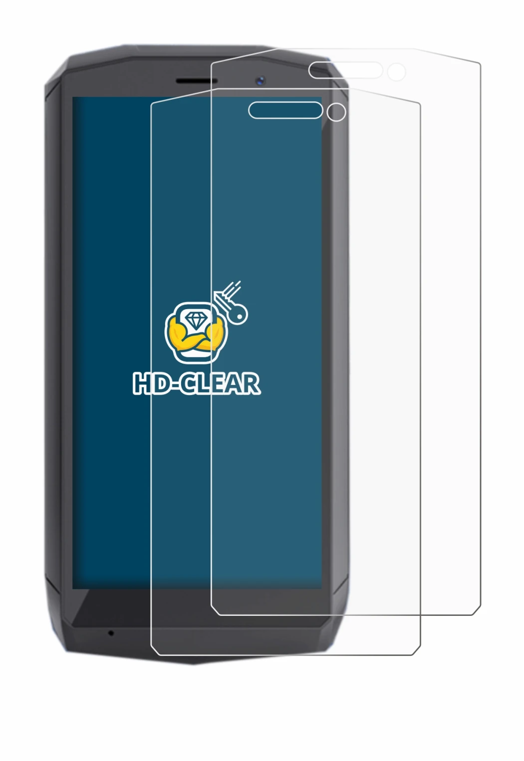 Immagine del dispositivo Cubot Pocket con un'ampia varietà di protezioni per lo schermo.