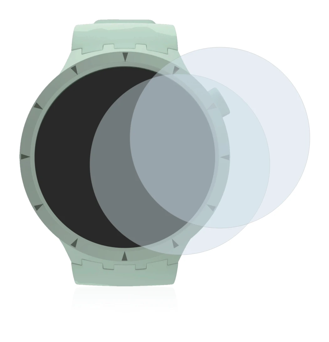 Immagine del dispositivo Swatch Big Bold Bioceramic con un'ampia varietà di protezioni per lo schermo.