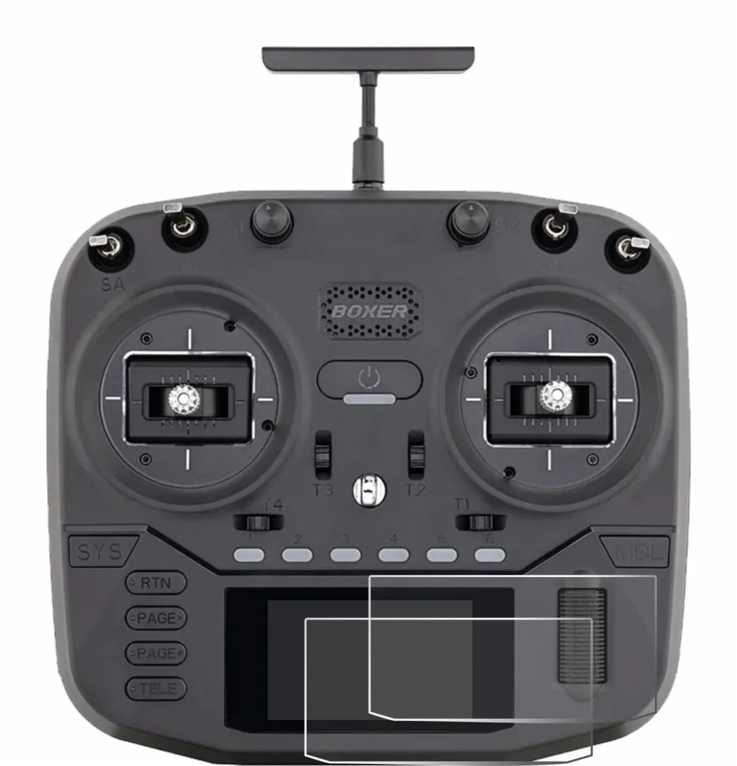 Immagine del dispositivo Radiomaster Boxer con un'ampia varietà di protezioni per lo schermo.