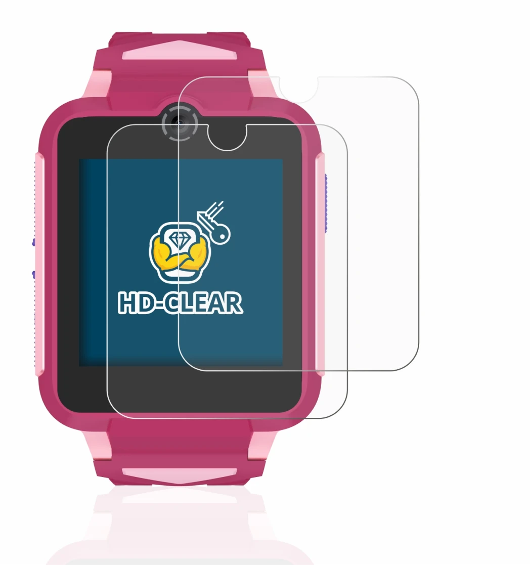 Immagine del dispositivo TCL Movetime Family Watch MT42X con un'ampia varietà di protezioni per lo schermo.