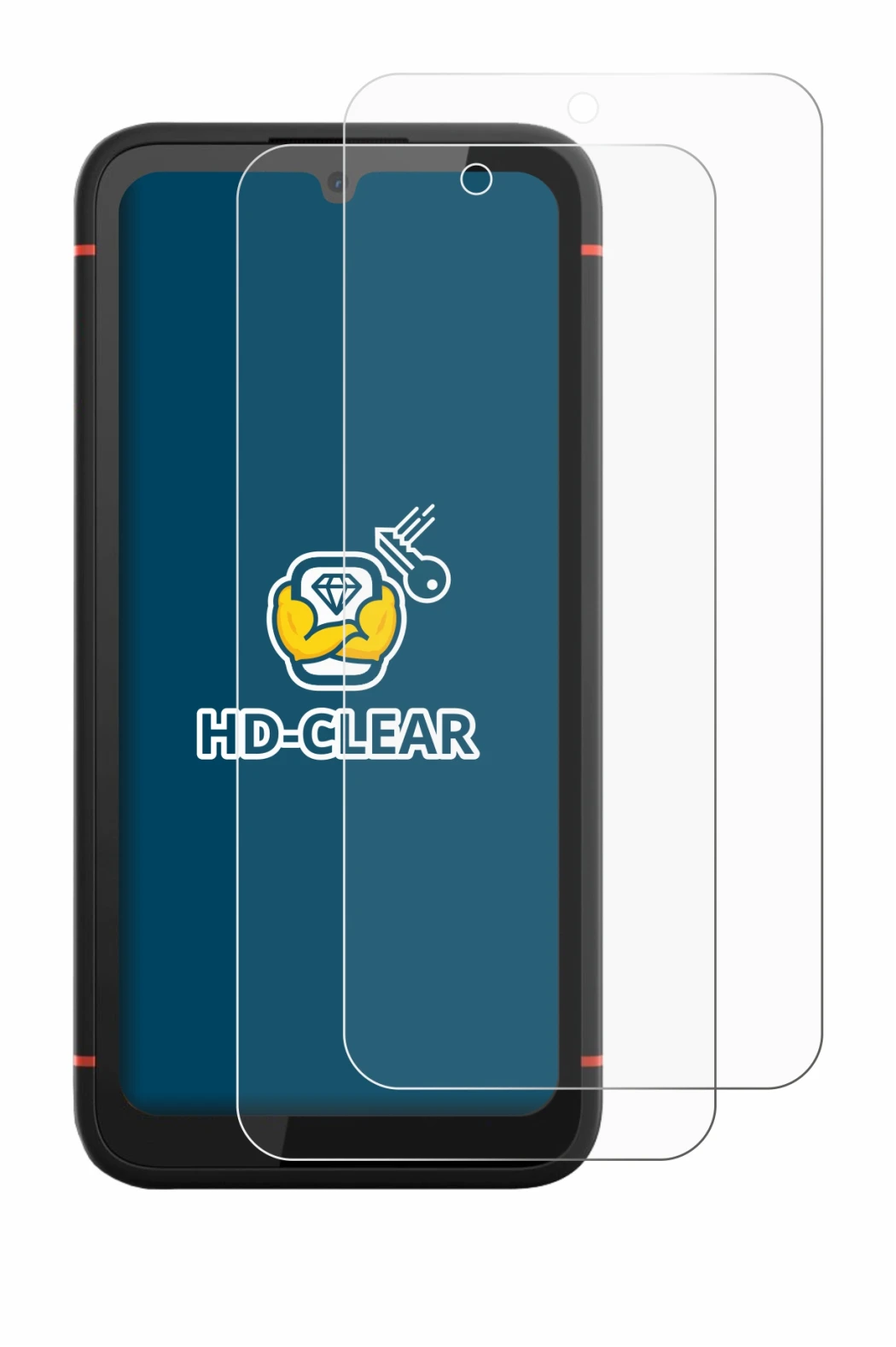 Immagine del dispositivo Gigaset GX4 con un'ampia varietà di protezioni per lo schermo.