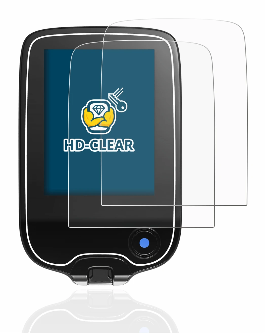Immagine del dispositivo Freestyle Libre 3 con un'ampia varietà di protezioni per lo schermo.