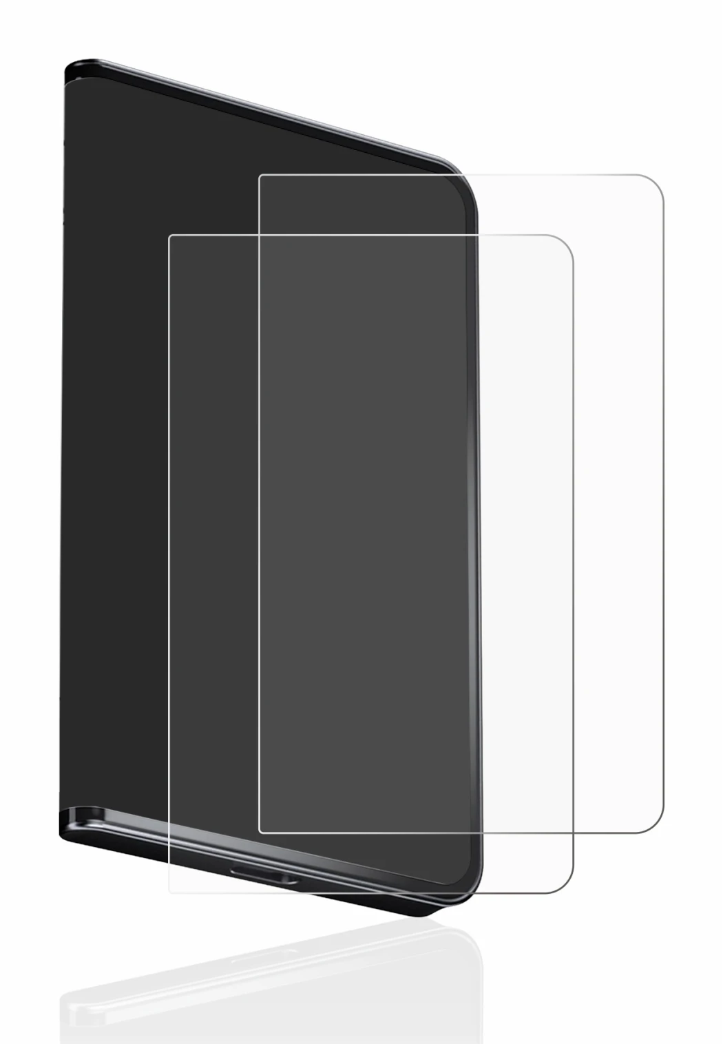 Immagine del dispositivo Ledger Stax crypto wallet con un'ampia varietà di protezioni per lo schermo.