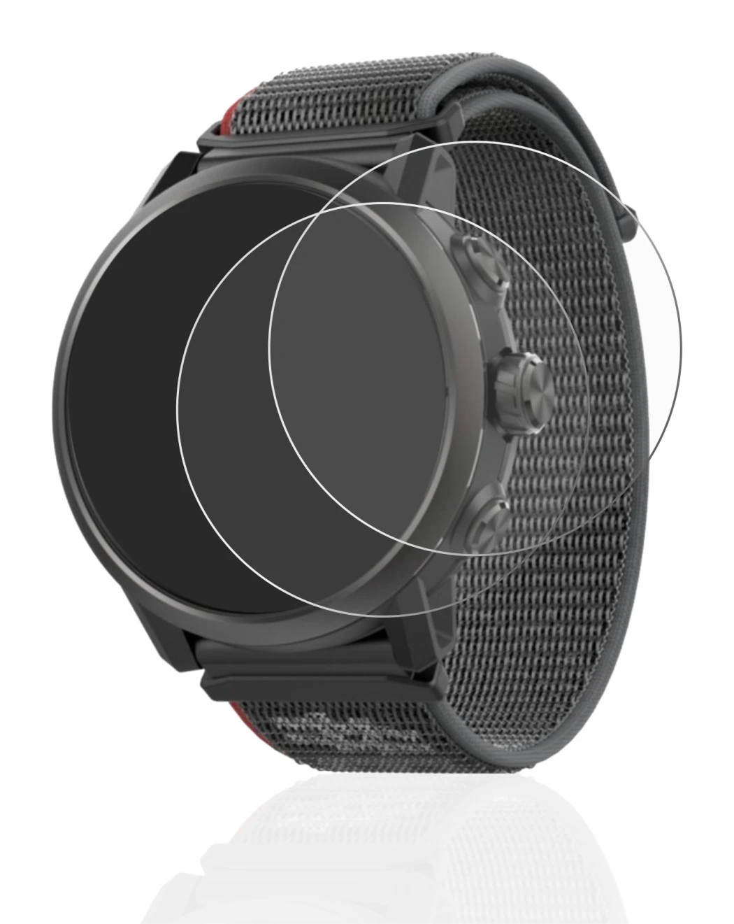 Immagine del dispositivo Coros Apex 2 con un'ampia varietà di protezioni per lo schermo.